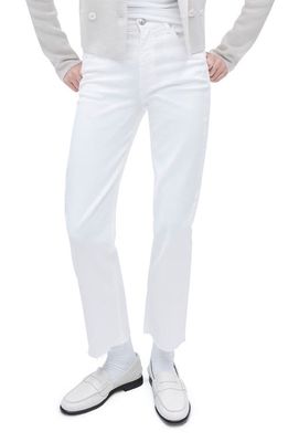 rag & bone Harlow Raw Hem Ankle Straight Leg Jeans in Optic White