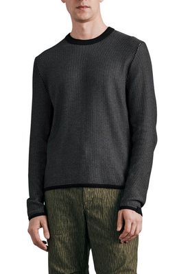 rag & bone Harvey Crewneck Cotton & Linen Sweater in Black