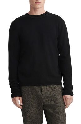 rag & bone Harvey Crewneck Cotton & Linen Sweater in Blk/Blk