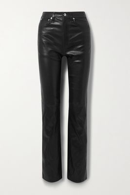 rag & bone - Icons Alex Leather Straight-leg Pants - Black