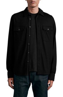 rag & bone ICONS Jack Wool Button-Up Shirt in Black