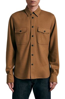 rag & bone ICONS Jack Wool Button-Up Shirt in Camel