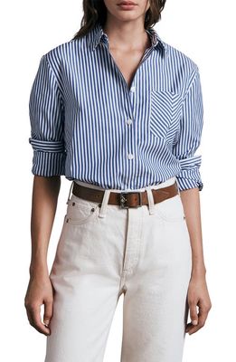 rag & bone ICONS Maxine Stripe Button-Up Shirt in Blustripe