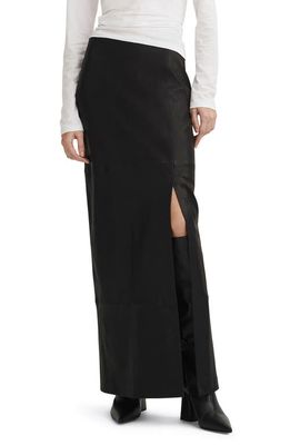 rag & bone Ilana Stretch Leather Maxi Skirt in Black