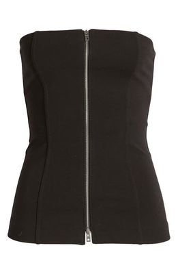 rag & bone Irina Exposed Zip Strapless Top in Black