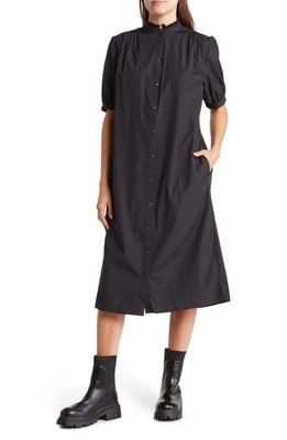 rag & bone Jordan Cotton Midi Shirtdress in Black