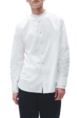 rag & bone Landon Band Collar Stretch Cotton Button-Up Shirt in Marsh