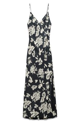 rag & bone Larissa Print Silk Blend Slipdress in Black Floral