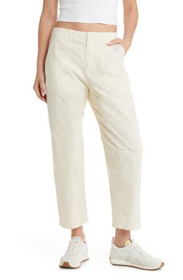 rag & bone Leyton Crop Cotton Work Pants in Ivory