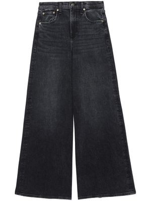 rag & bone Logan high-rise wide-leg jeans - Black