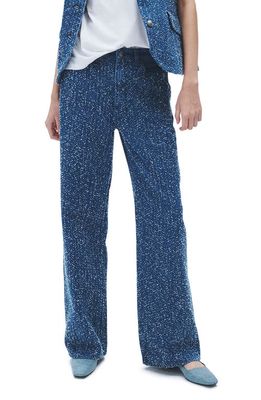 rag & bone Logan Mid Rise Wide Leg Jeans in Midtweed