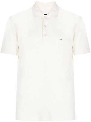 rag & bone logo-embroidered cotton polo shirt - White