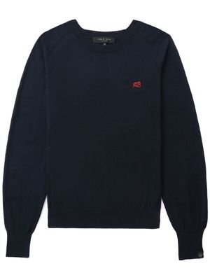 rag & bone logo-embroidered cotton sweatshirt - Blue