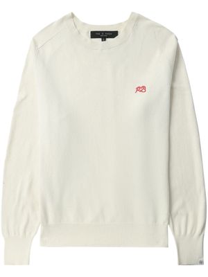 rag & bone logo-embroidered cotton sweatshirt - Neutrals