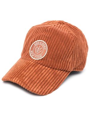 rag & bone logo-patch corduroy baseball cap - Brown