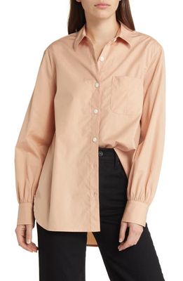rag & bone Maxine Cotton Button-Up Shirt in Lightsand