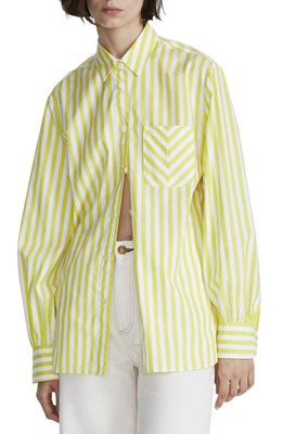 rag & bone Maxine Stripe Cotton Button-Up Shirt in Yellow