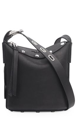 rag & bone Mini Belize Studded Leather Bucket Bag in Black