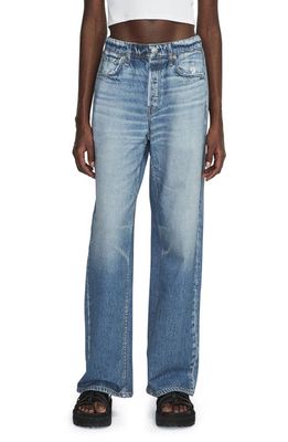 rag & bone Miramar Trompe L'Oeil Low Rise Wide Leg Pants in Noosa