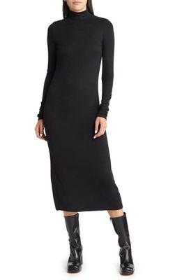 rag & bone Mock Neck Long Sleeve Sweater Dress in Black