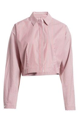 rag & bone Morgan Stripe Crop Cotton Shirt in Red Stripe