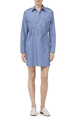 rag & bone Nadine Stripe Long Sleeve Cotton Poplin Shirtdress in Blustripe