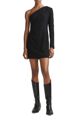 rag & bone Neeva One-Shoulder Crepe Minidress in Black