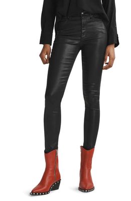 rag & bone Nina High Waist Coated Skinny Jeans in Coated Blk