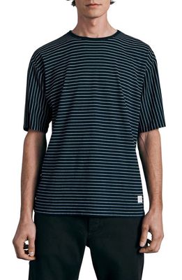rag & bone Oversize Pinstripe T-Shirt in Indigo Stripe