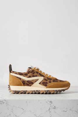 rag & bone - Retro Runner Suede And Leather-trimmed Leopard-print Recycled-shell Sneakers - Brown