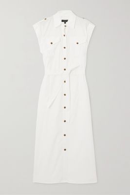 rag & bone - Roxanne Belted Cotton-poplin Midi Dress - White