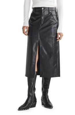 rag & bone Sid Faux Leather Midi Pencil Skirt in Black