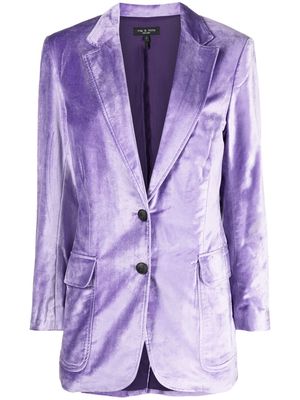 rag & bone single-breasted velvet blazer - Purple
