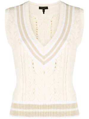 rag & bone sleeveless cable-knit vest - Neutrals