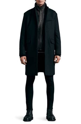rag & bone Sloane Wool Longline Coat in Black/Navy