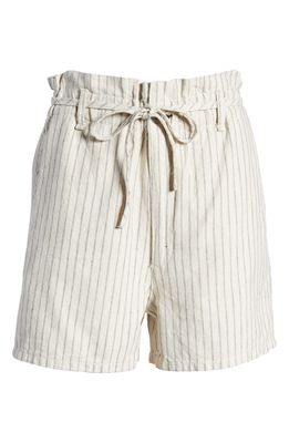 rag & bone Stripe Paperbag Shorts in Natural Stripe