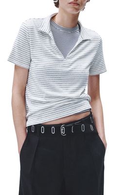 rag & bone Stripe Polo Shirt in Ivrystripe