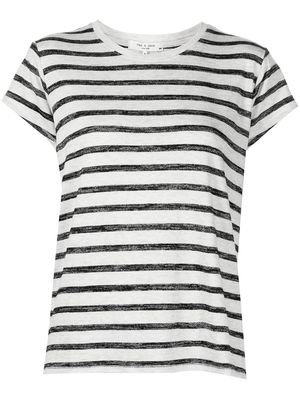 Rag & Bone stripe-print cotton T-shirt - Grey