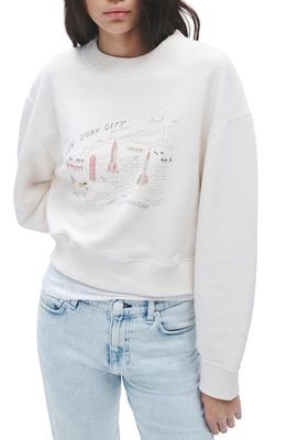 rag & bone Terry NYC Tourist Sweatshirt in Off White