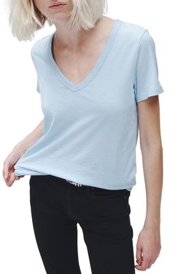 rag & bone The Slub V-Neck Organic Pima Cotton T-Shirt in Raindrop