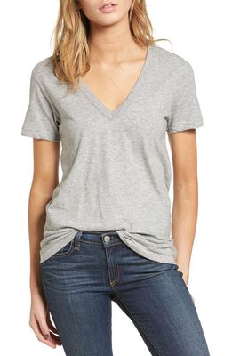 rag & bone The Vee Slub Cotton T-Shirt in Heather Grey