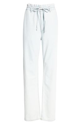 rag & bone Tie Waist Straight Leg Cotton & Linen Blend Jeans in Lightindgl