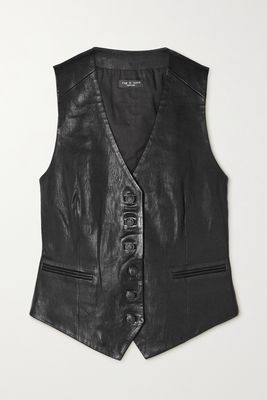 rag & bone - Vanessa Leather And Cotton Vest - Black