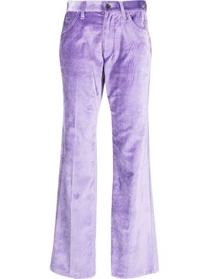 rag & bone velvet-finish high-waisted trousers - Purple