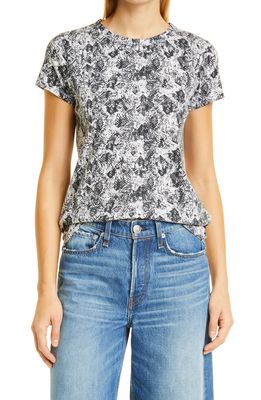 rag & bone Women's Snake Print Organic Cotton T-Shirt in Black/White