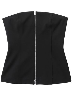 rag & bone zip-up strapless top - Black