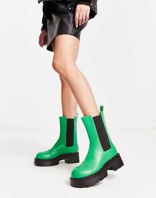 RAID Delphine chunky ankle boots in green