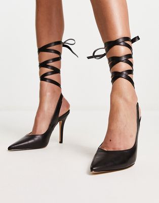 RAID Ishana heeled shoes with ankle tie in black
