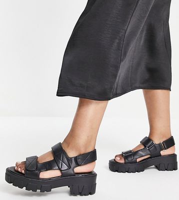 RAID Wide Fit Daicy sporty sandals in black