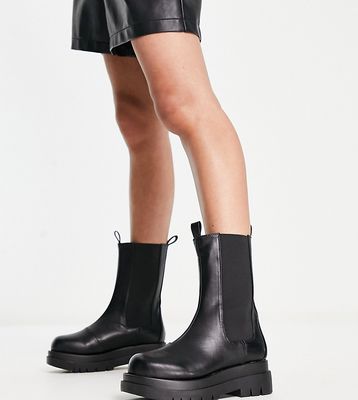 RAID Wide Fit Kendall pull-on calf boots in black